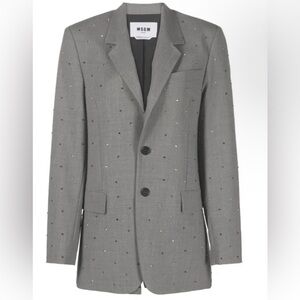 MSGM Gray Embellished Women's Blazer